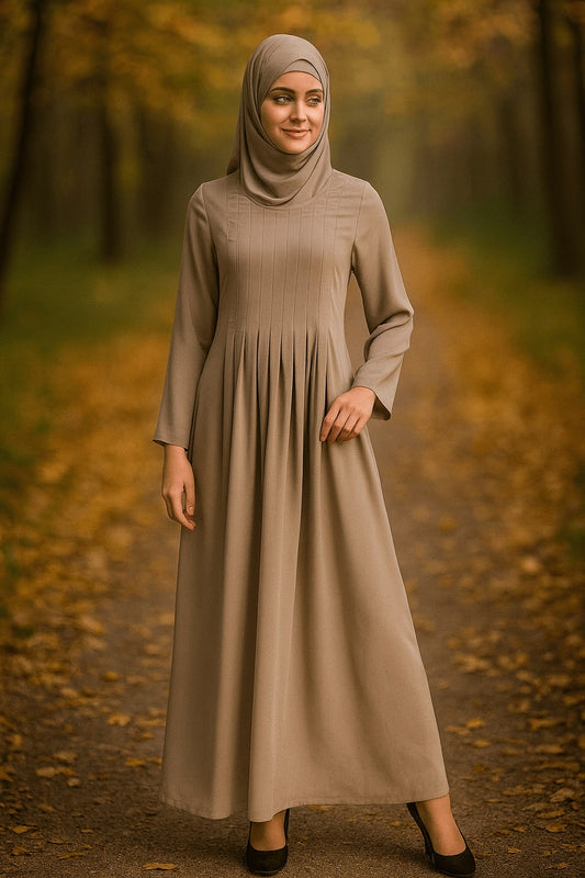 Zulekha Warm Grey Nida Abaya
