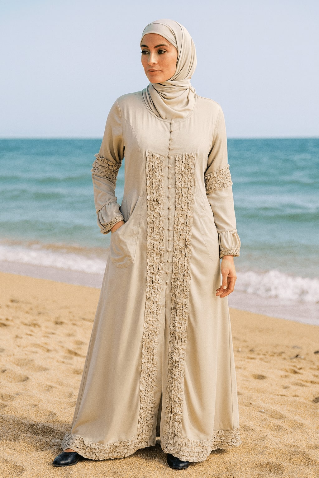 open lace back dress Buy Fancy Dual Color EID Abaya Online AY-720