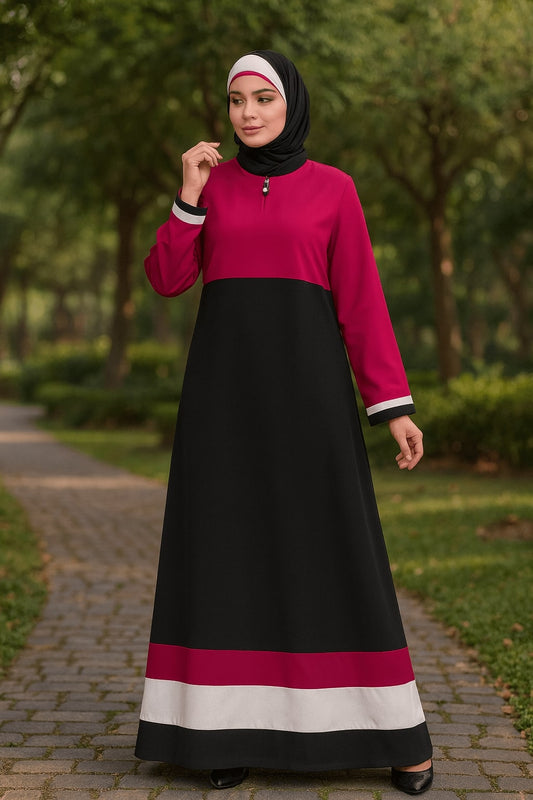 Yasmin Dual Colour Border Abaya