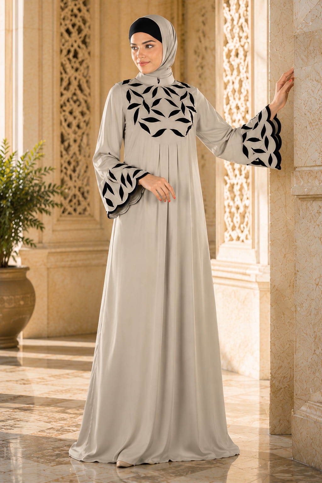 formal abaya dress Mahreen white edwardian dress Poéselle Women's Grey Plaid Kashibo CARE Add Push-Up Bra Pads?:No