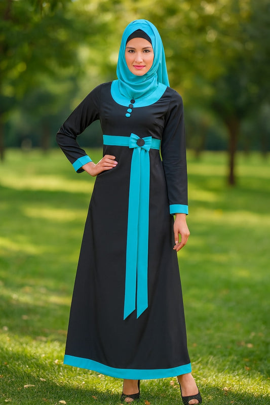 Asifa Black Crepe Abaya
