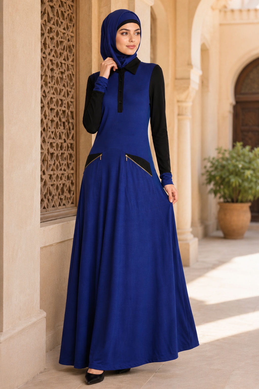 is abaya a formal dress Dual Color Wear Knit M3W17822