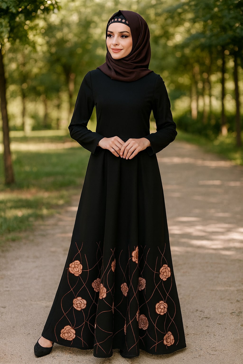 abaya dress with hijab black Layla Black Abaya Dress
