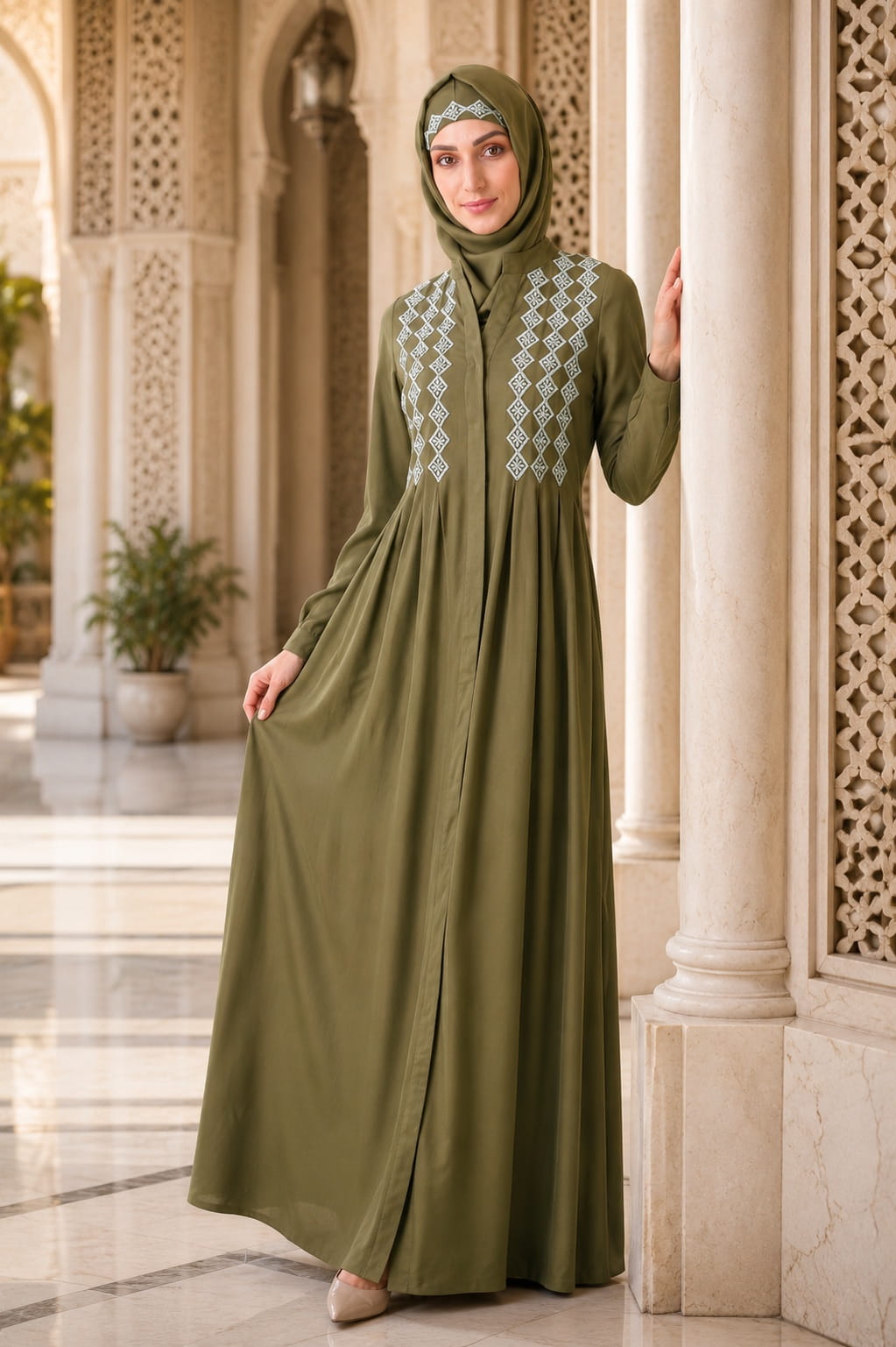 long shirt dress abaya Embroidered Shirtdress Rayon Size:Black Size 6 loose-fit Womens Ramadan prayer dress Mariani Backless Maxi Dress
