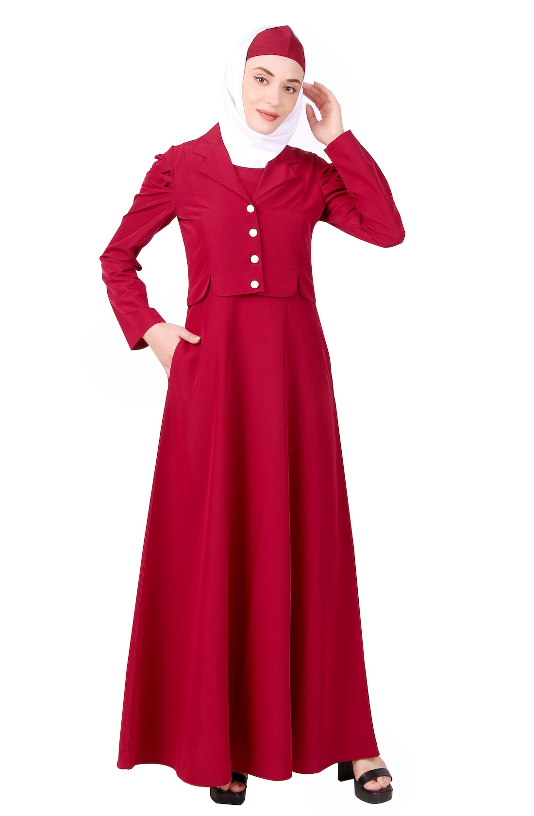 Removable Coat Abaya With Sleeveless Dress