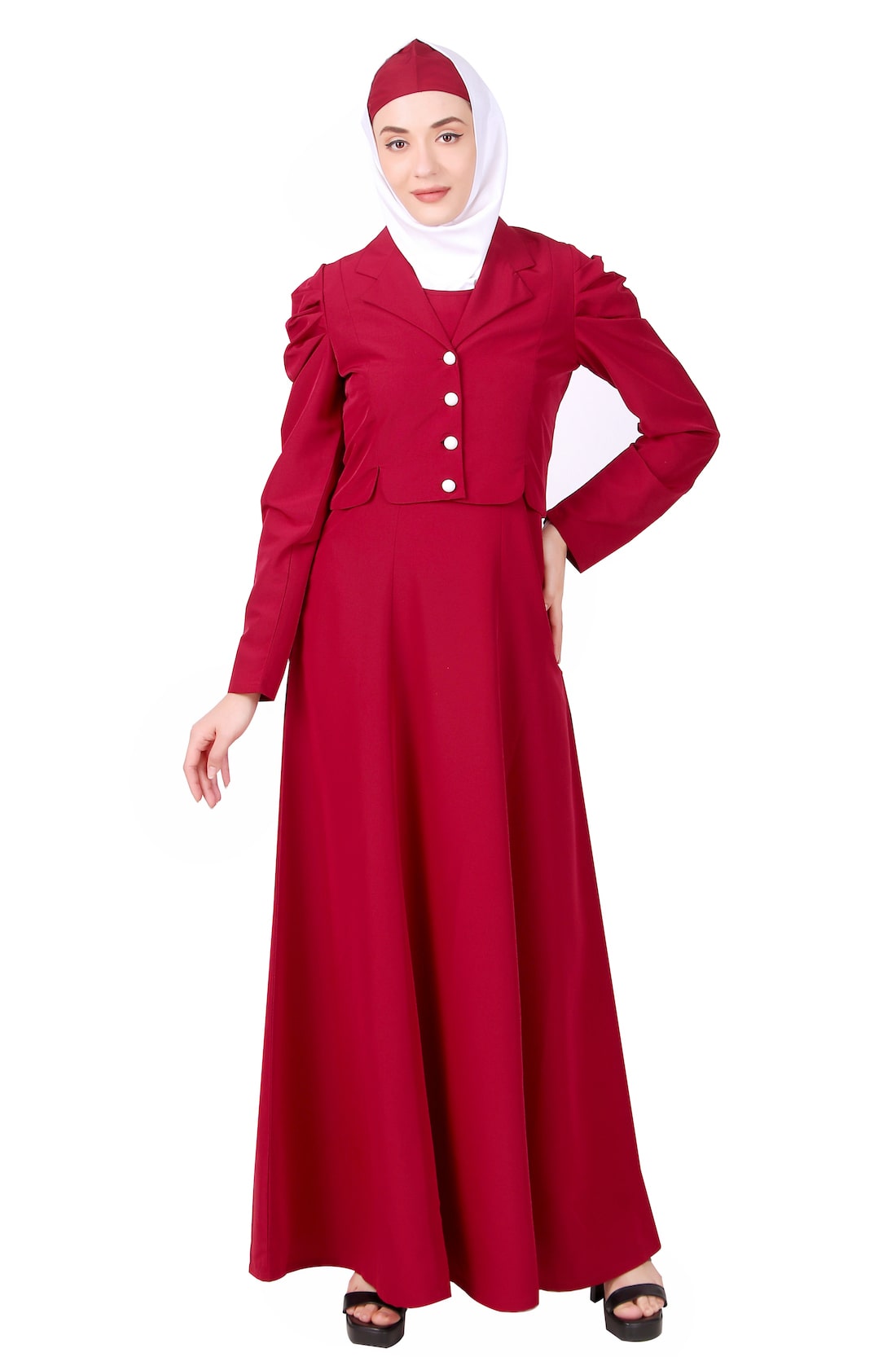 Removable Coat Abaya With Sleeveless Dress