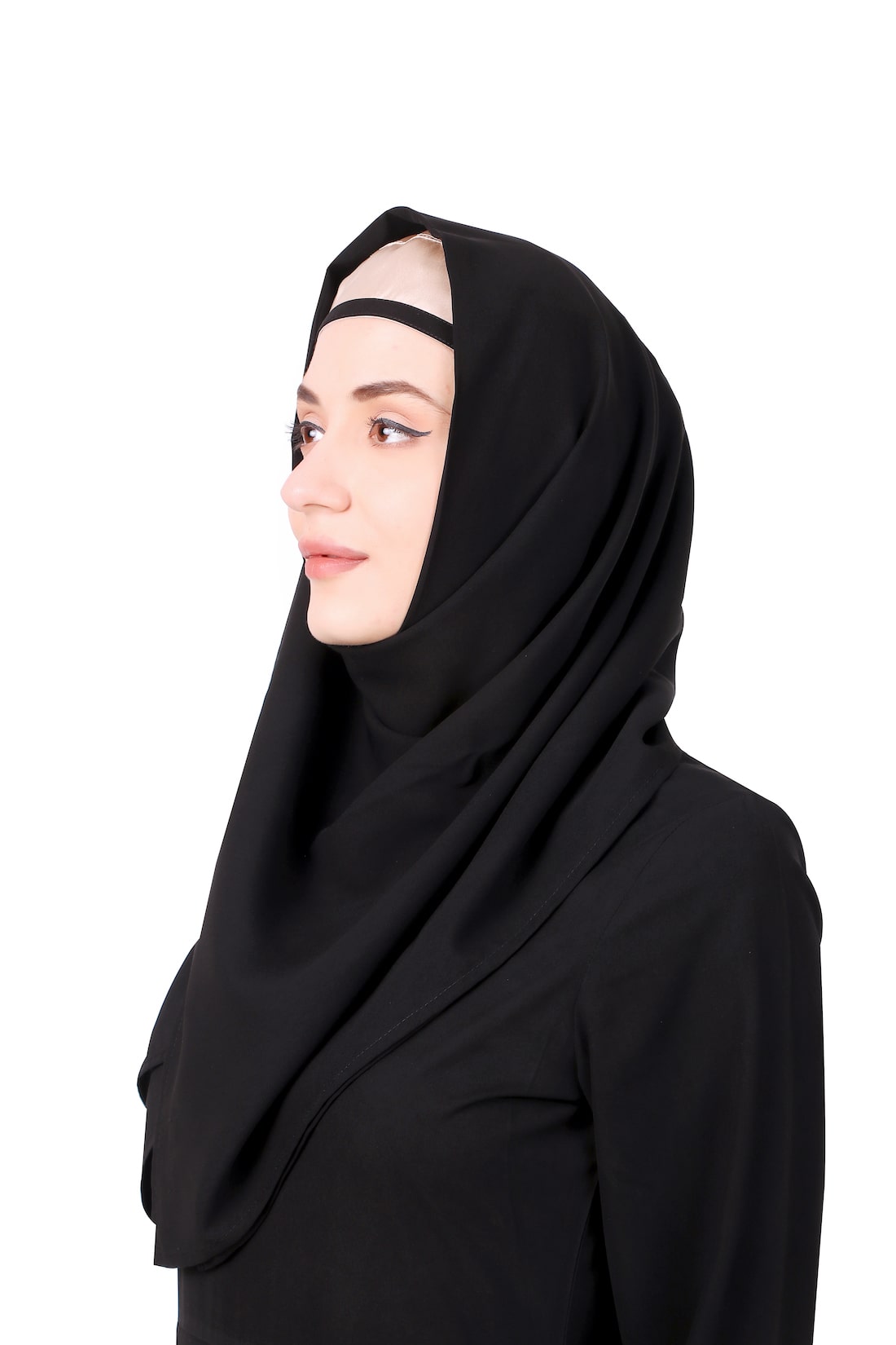 Designer Zig Zag Pattern Nida & Net Abaya