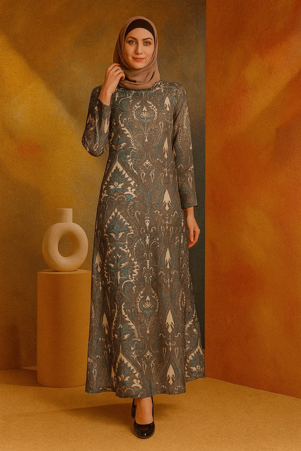 Printed Georgette Dual Layer Abaya AYG-002
