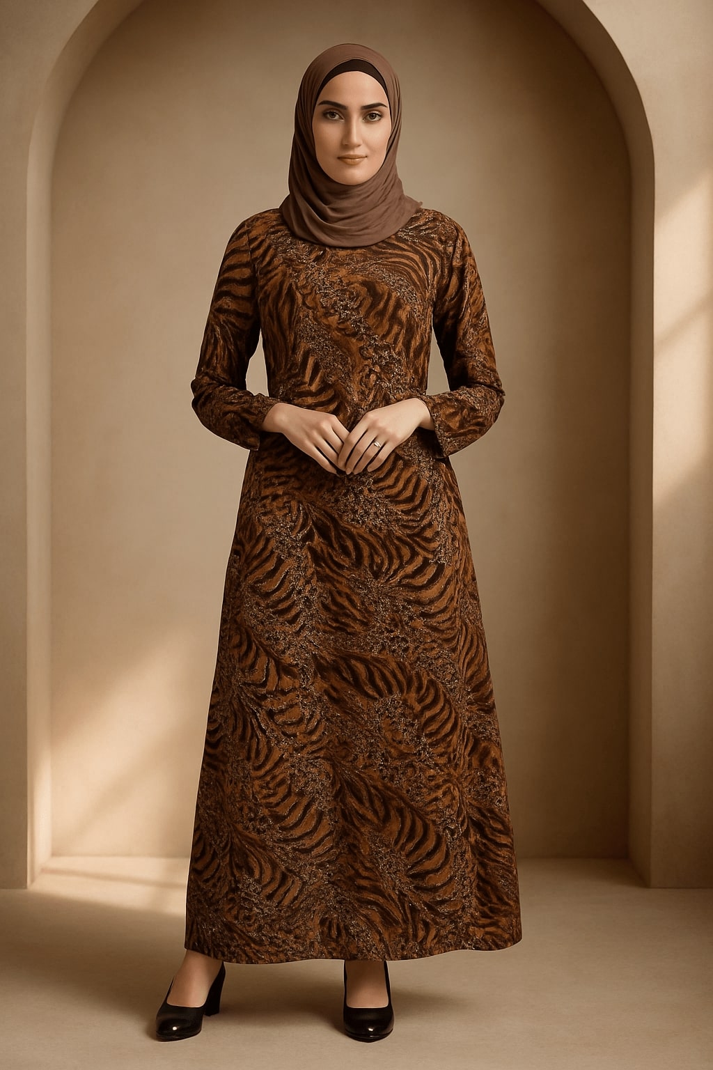 Printed Georgette Dual Layer Abaya AYG-011