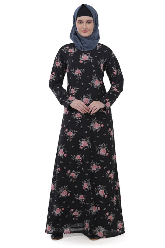 Printed Georgette Dual Layer Abaya AYG-028