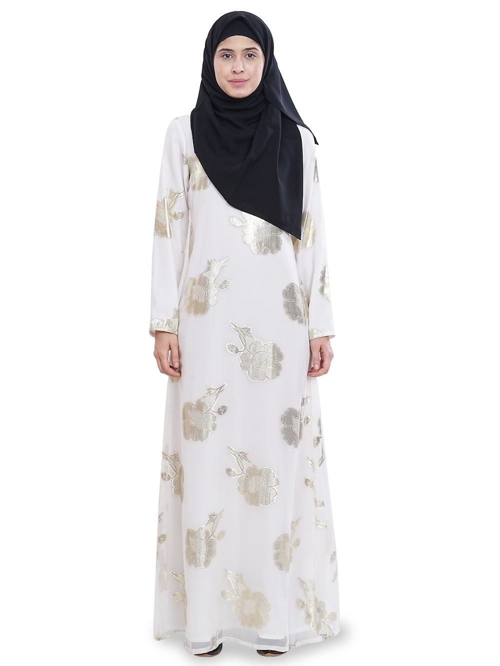 Printed Lurex Georgette Dual Layer Abaya AYG-045