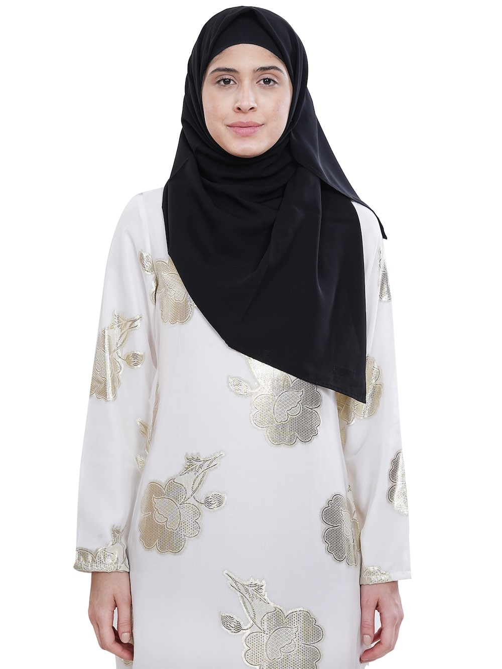 Printed Lurex Georgette Dual Layer Abaya AYG-045