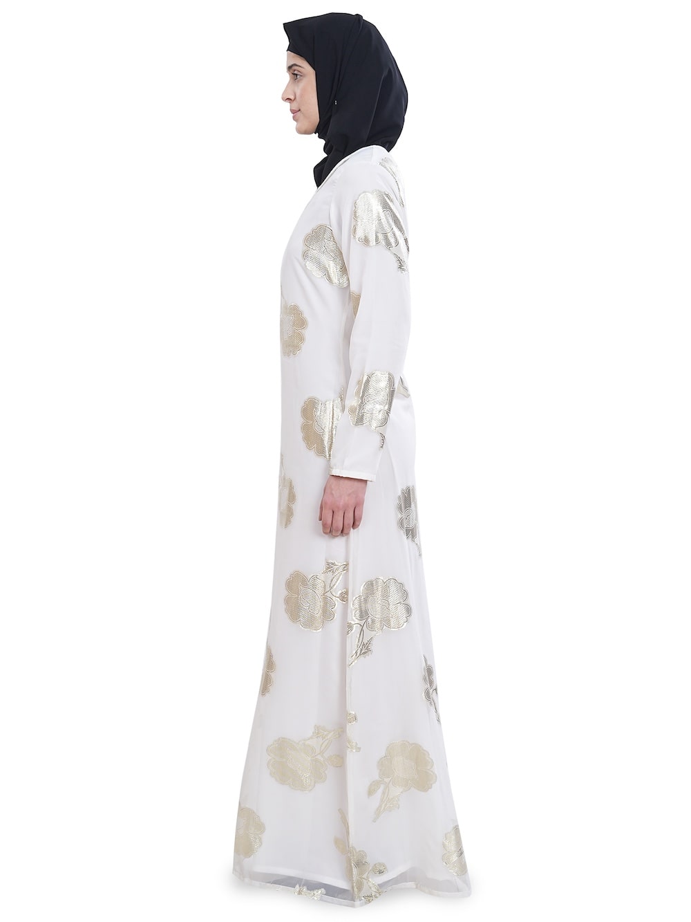 Printed Lurex Georgette Dual Layer Abaya AYG-045