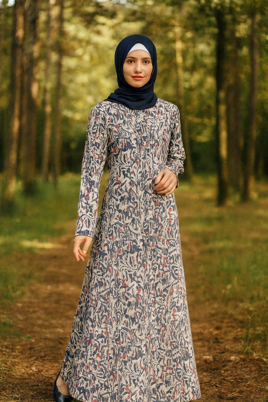 Printed Georgette Dual Layer Abaya AYG-046