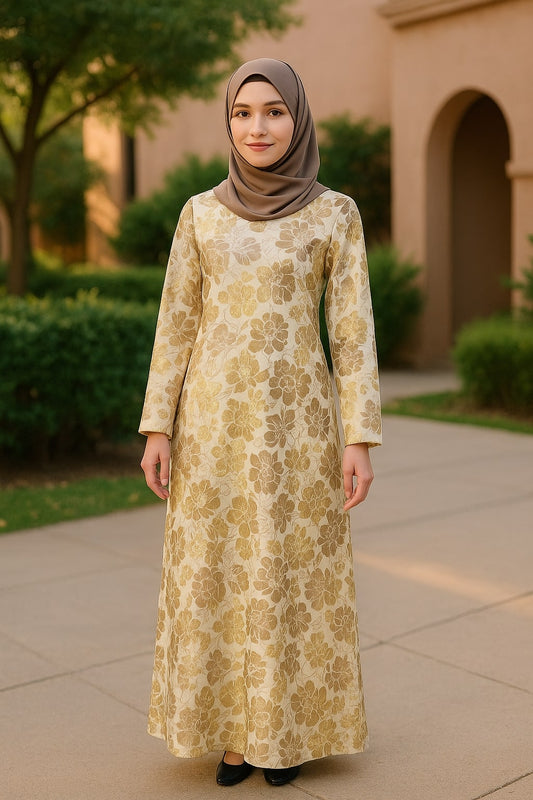 Printed Lurex Georgette Dual Layer Abaya AYG-047