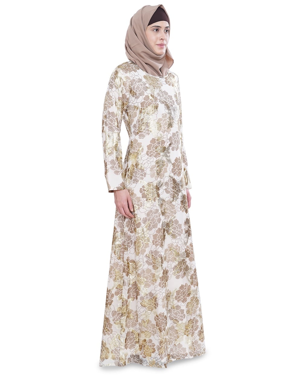Printed Lurex Georgette Dual Layer Abaya AYG-047
