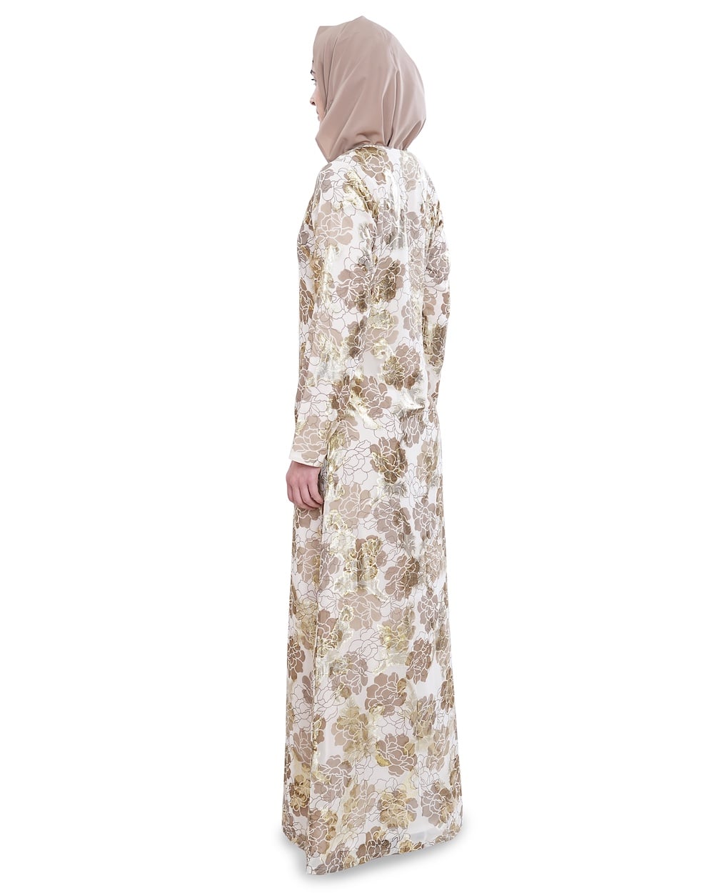 Printed Lurex Georgette Dual Layer Abaya AYG-047