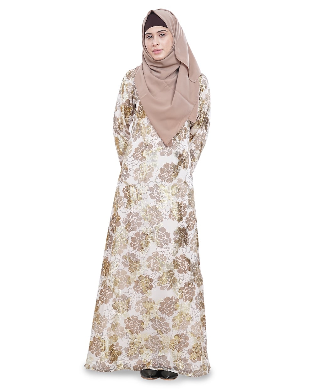 Printed Lurex Georgette Dual Layer Abaya AYG-047