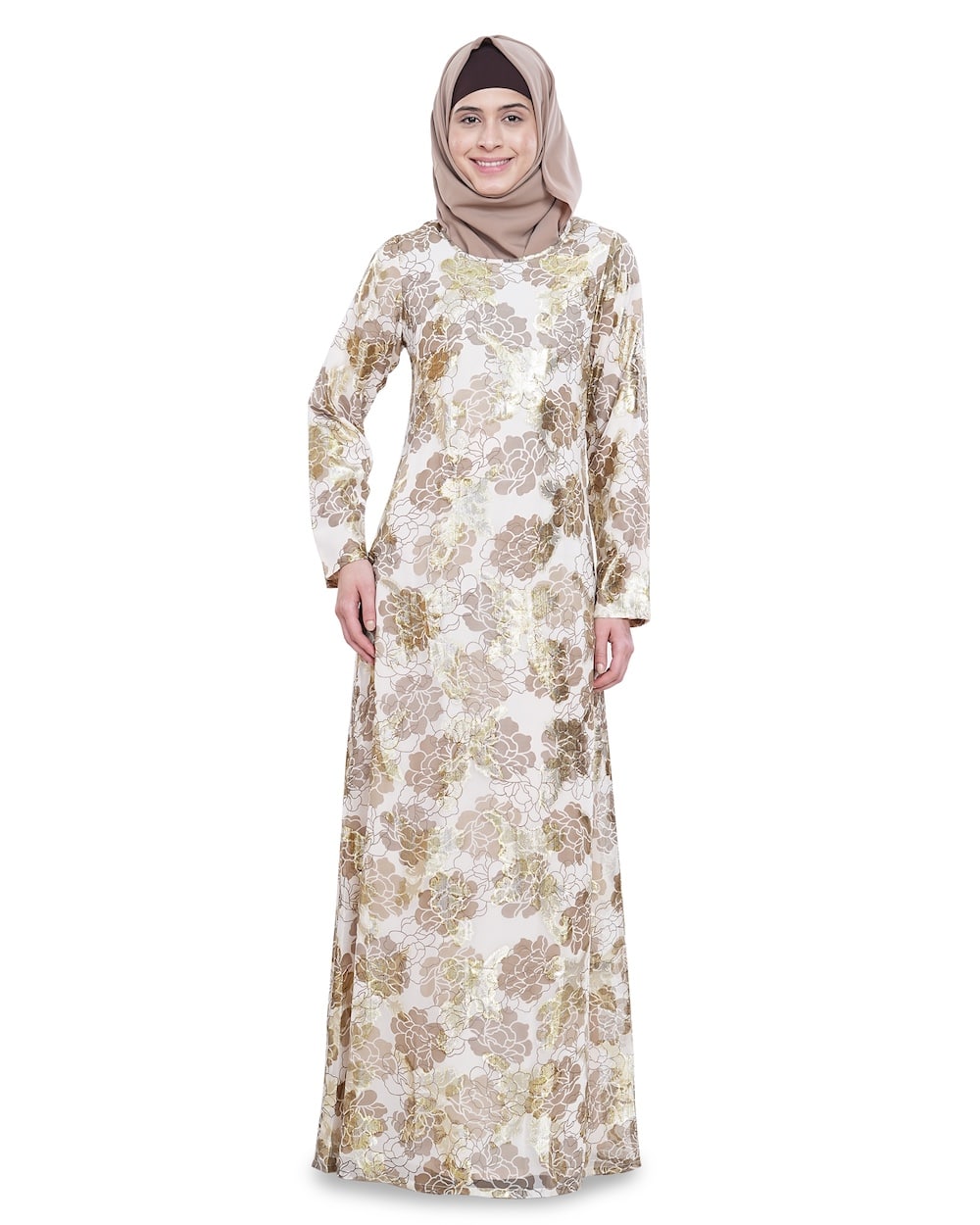 Printed Lurex Georgette Dual Layer Abaya AYG-047