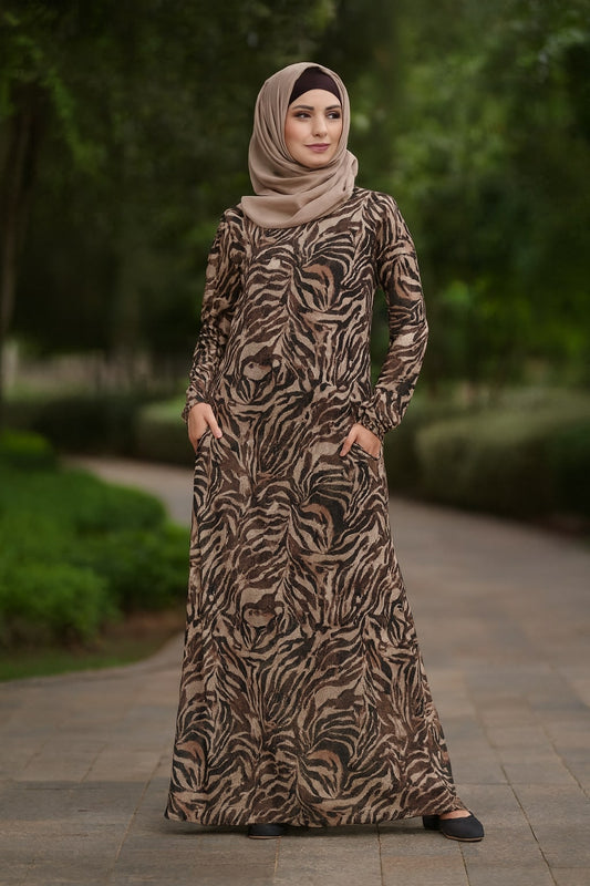 Printed Georgette Dual Layer Abaya AYG-049