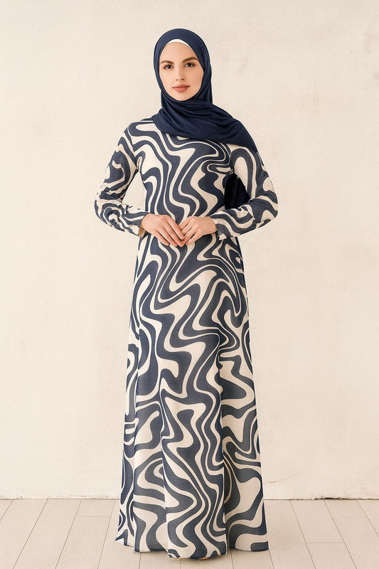 Printed Georgette Dual Layer Abaya AYG-052