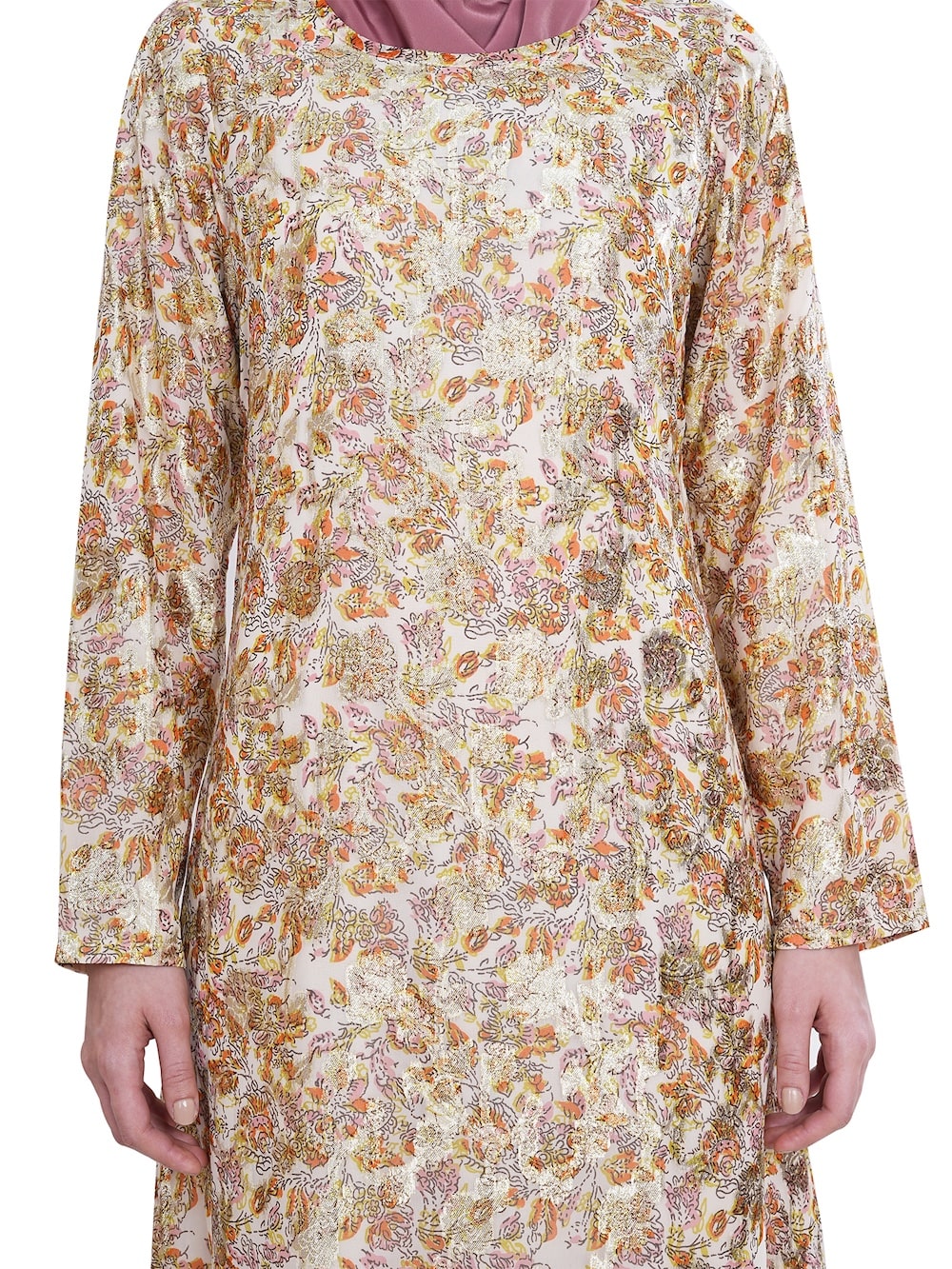 Printed Lurex Georgette Dual Layer Abaya AYG-053