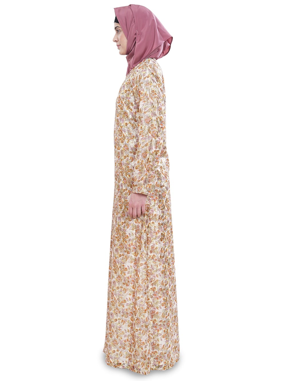 Printed Lurex Georgette Dual Layer Abaya AYG-053