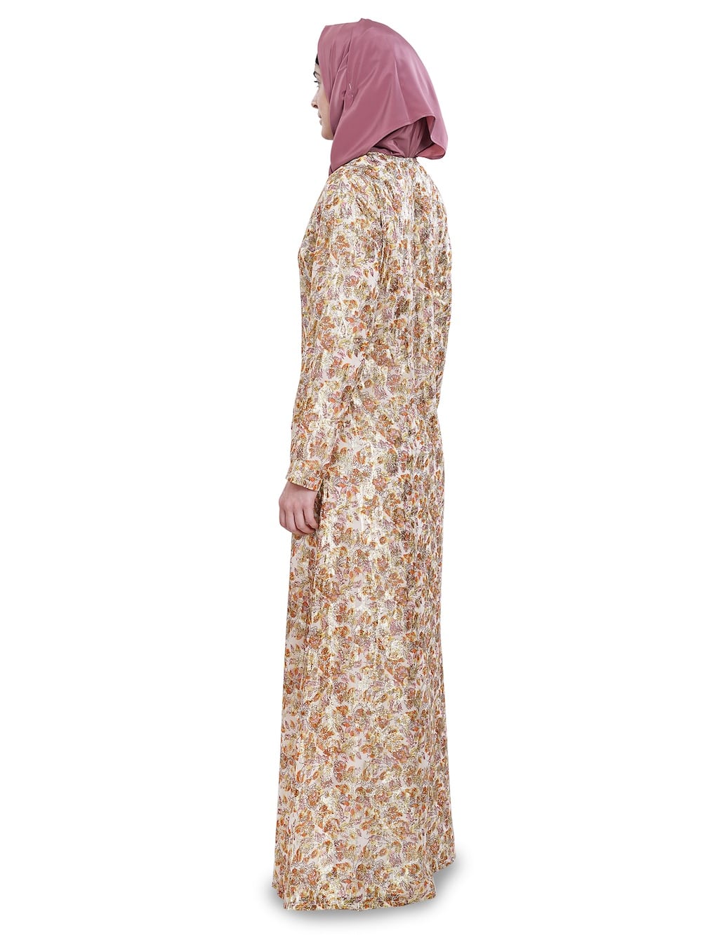 Printed Lurex Georgette Dual Layer Abaya AYG-053