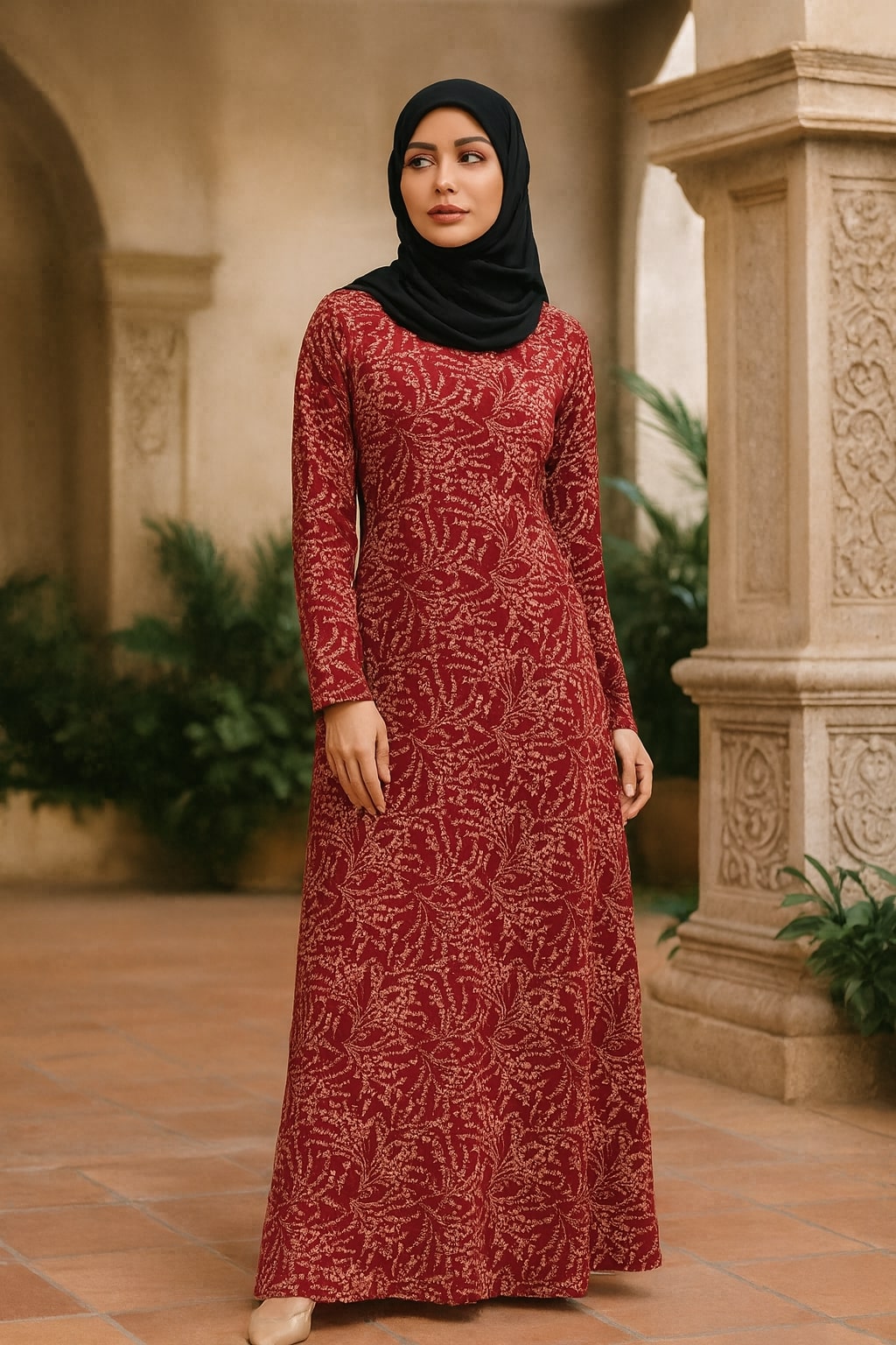 Printed Georgette Dual Layer Abaya AYG-055