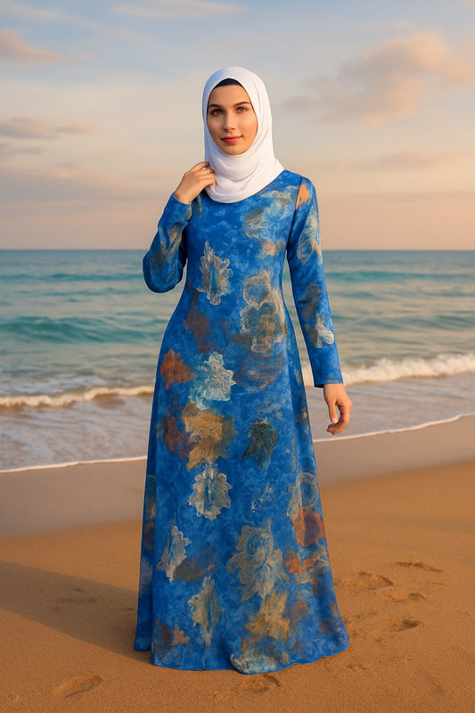 Printed Lurex Georgette Dual Layer Abaya AYG-056