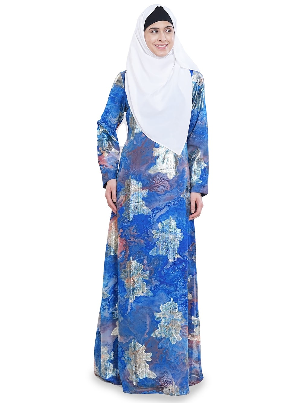 Printed Lurex Georgette Dual Layer Abaya AYG-056