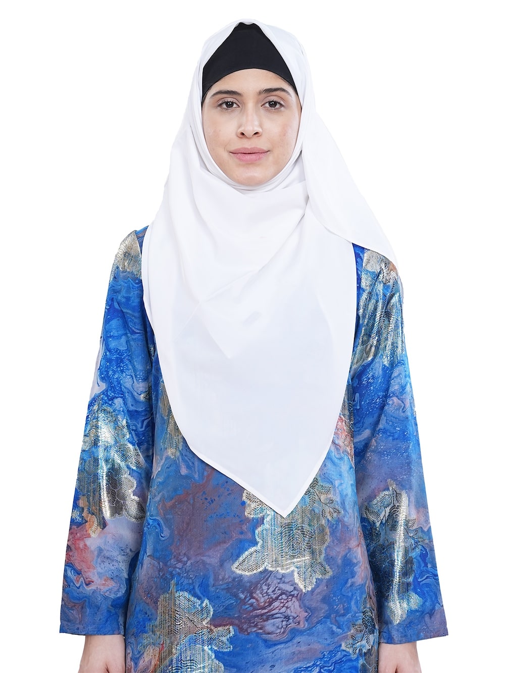 Printed Lurex Georgette Dual Layer Abaya AYG-056