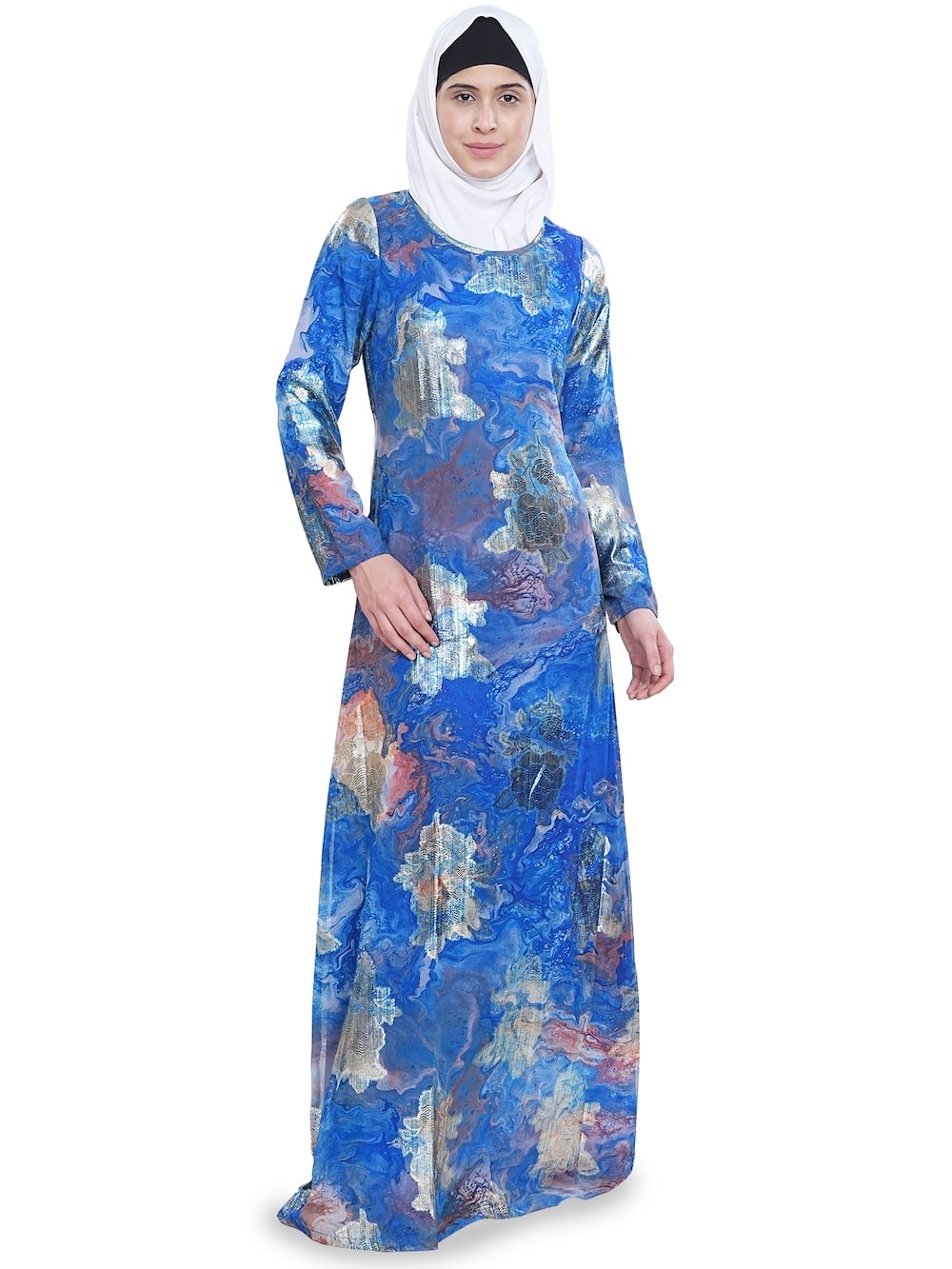 Printed Lurex Georgette Dual Layer Abaya AYG-056