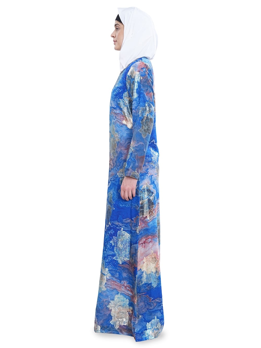 Printed Lurex Georgette Dual Layer Abaya AYG-056
