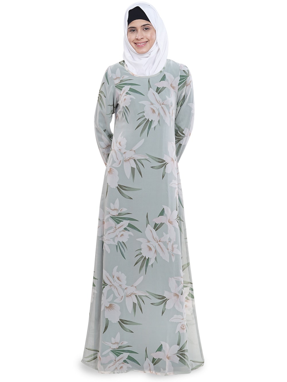 Printed Georgette Dual Layer Abaya AYG-060
