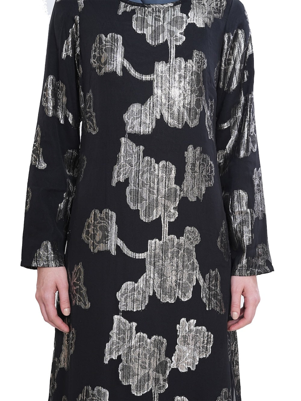 Printed Lurex Georgette Dual Layer Abaya AYG-061