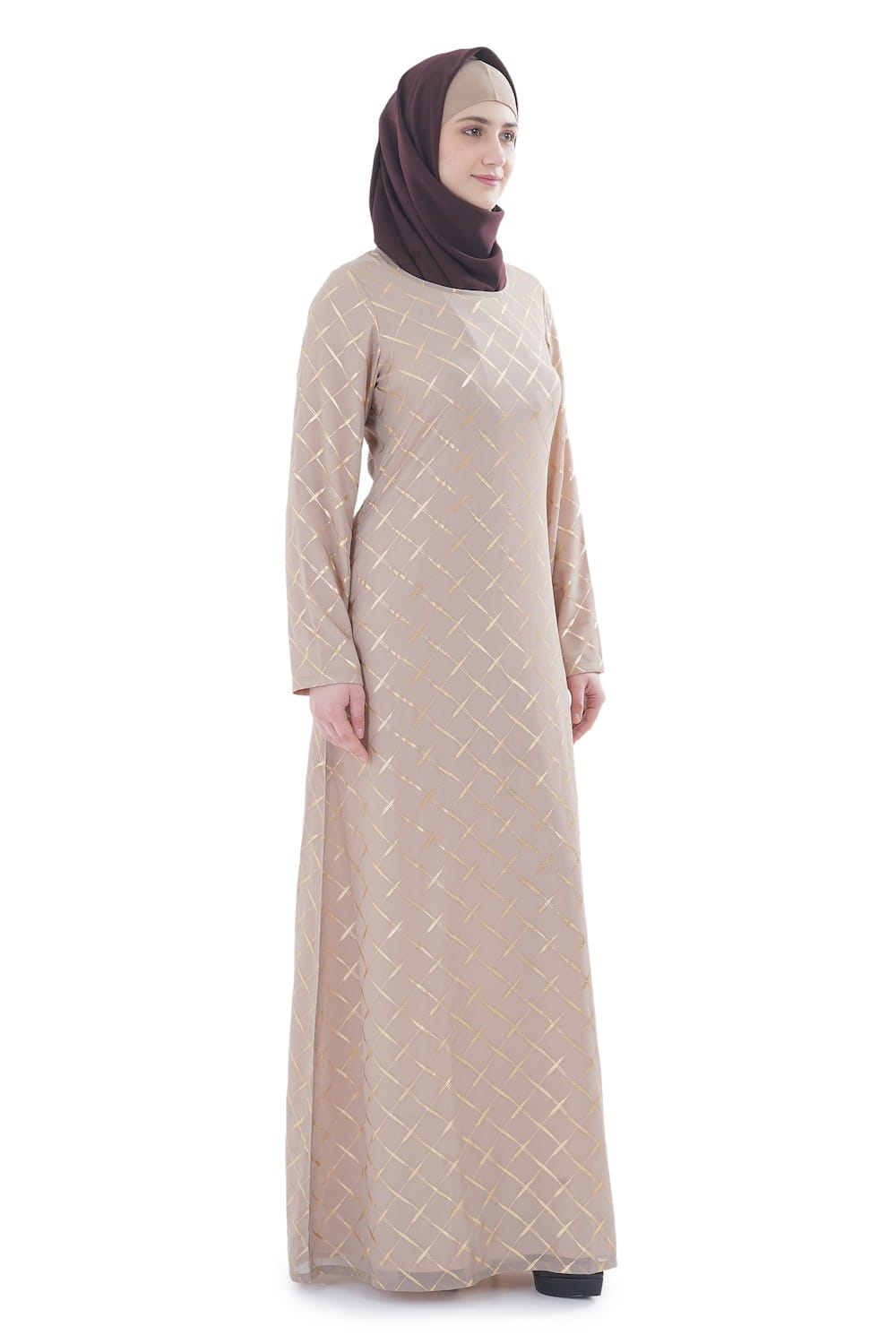 Printed Lurex Georgette Dual Layer Abaya AYG-080