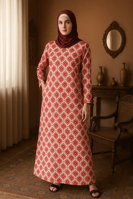 Printed Crepe Abaya AYP-554