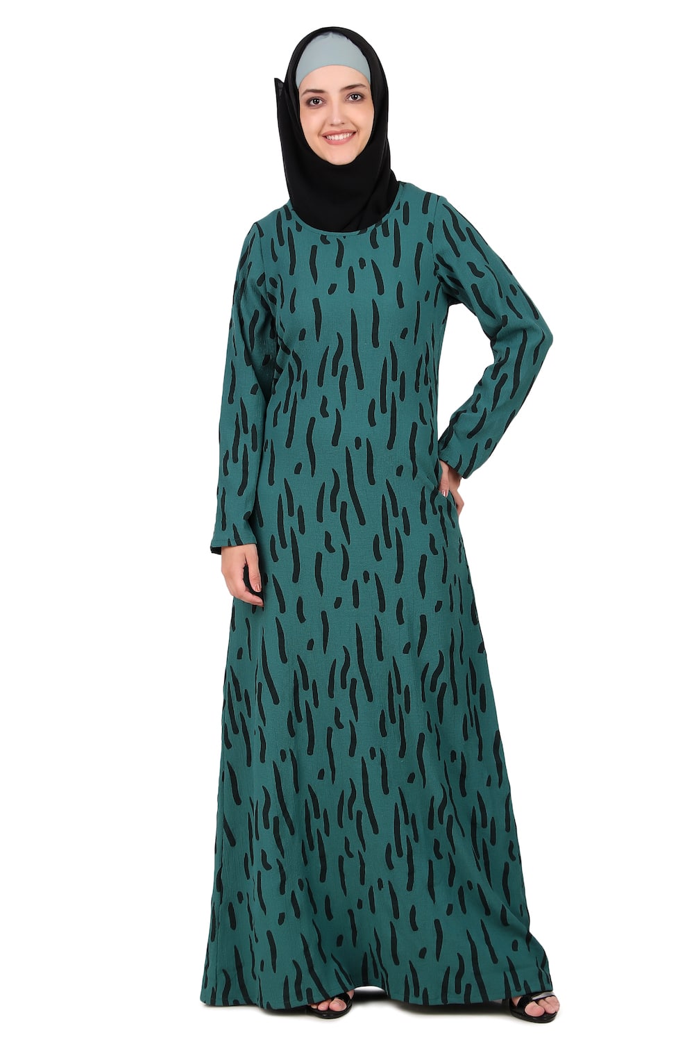 Printed Crepe Abaya AYP-411