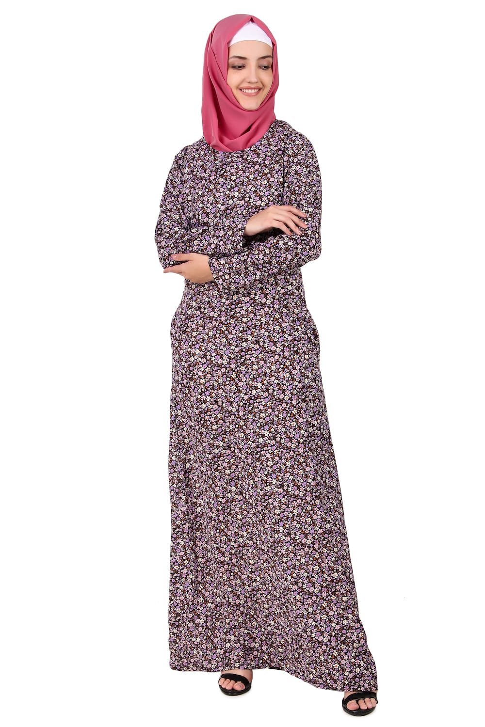 Printed Crepe Abaya AYP-412