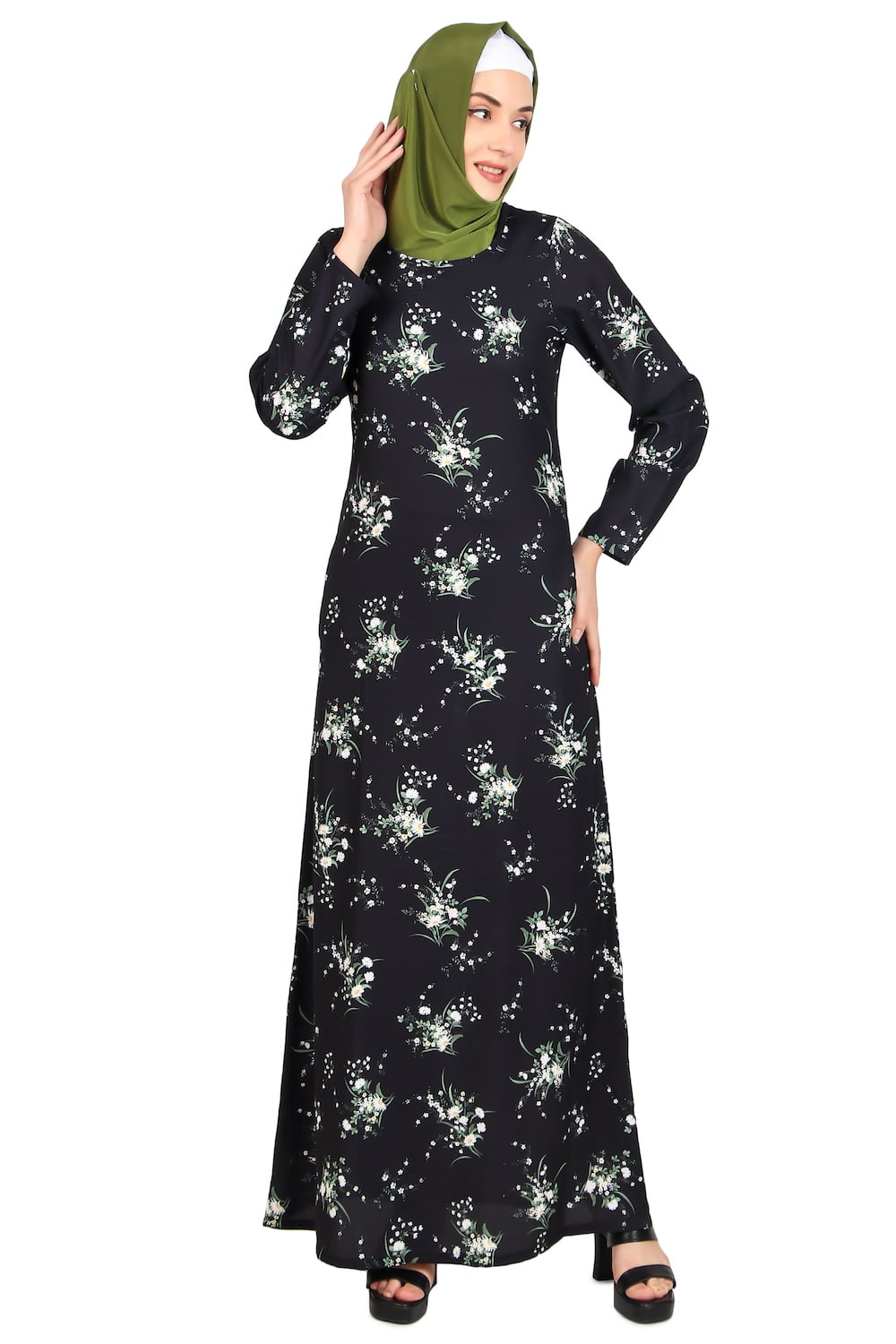 Printed Crepe Abaya AYP-471