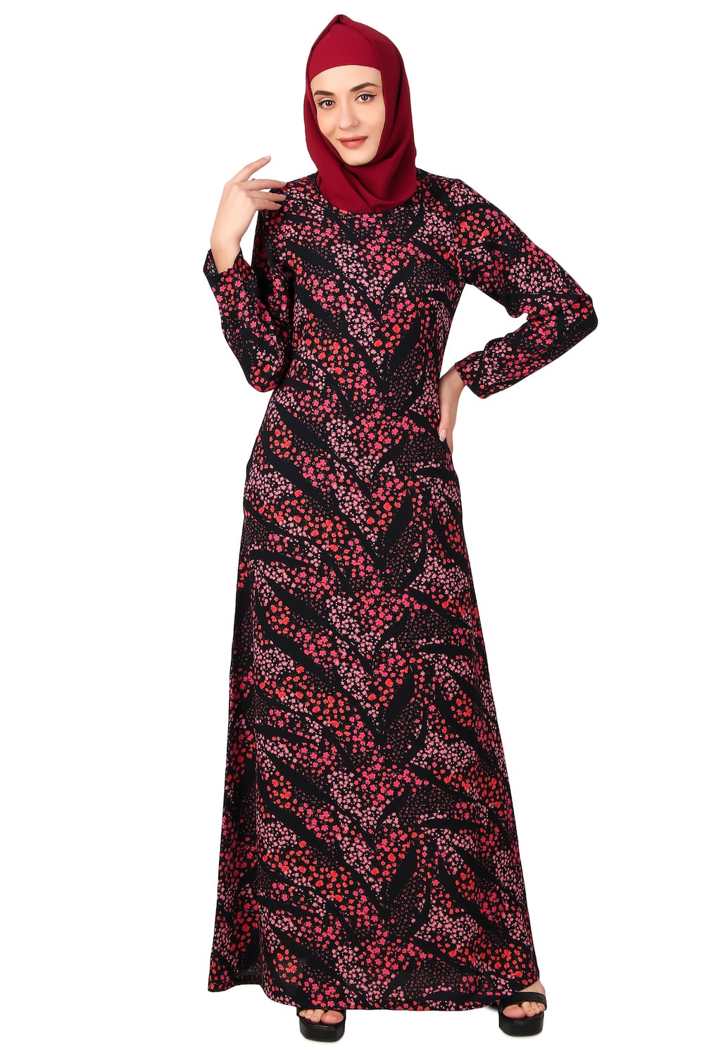 Printed Crepe Abaya AYP-483