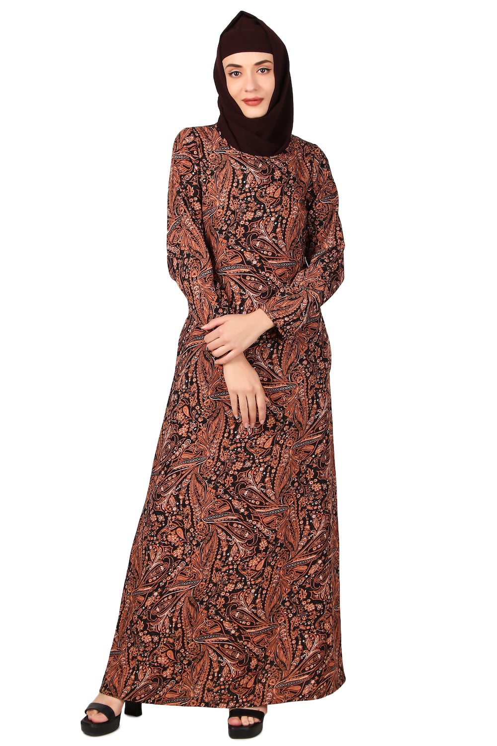 Printed Crepe Abaya AYP-484