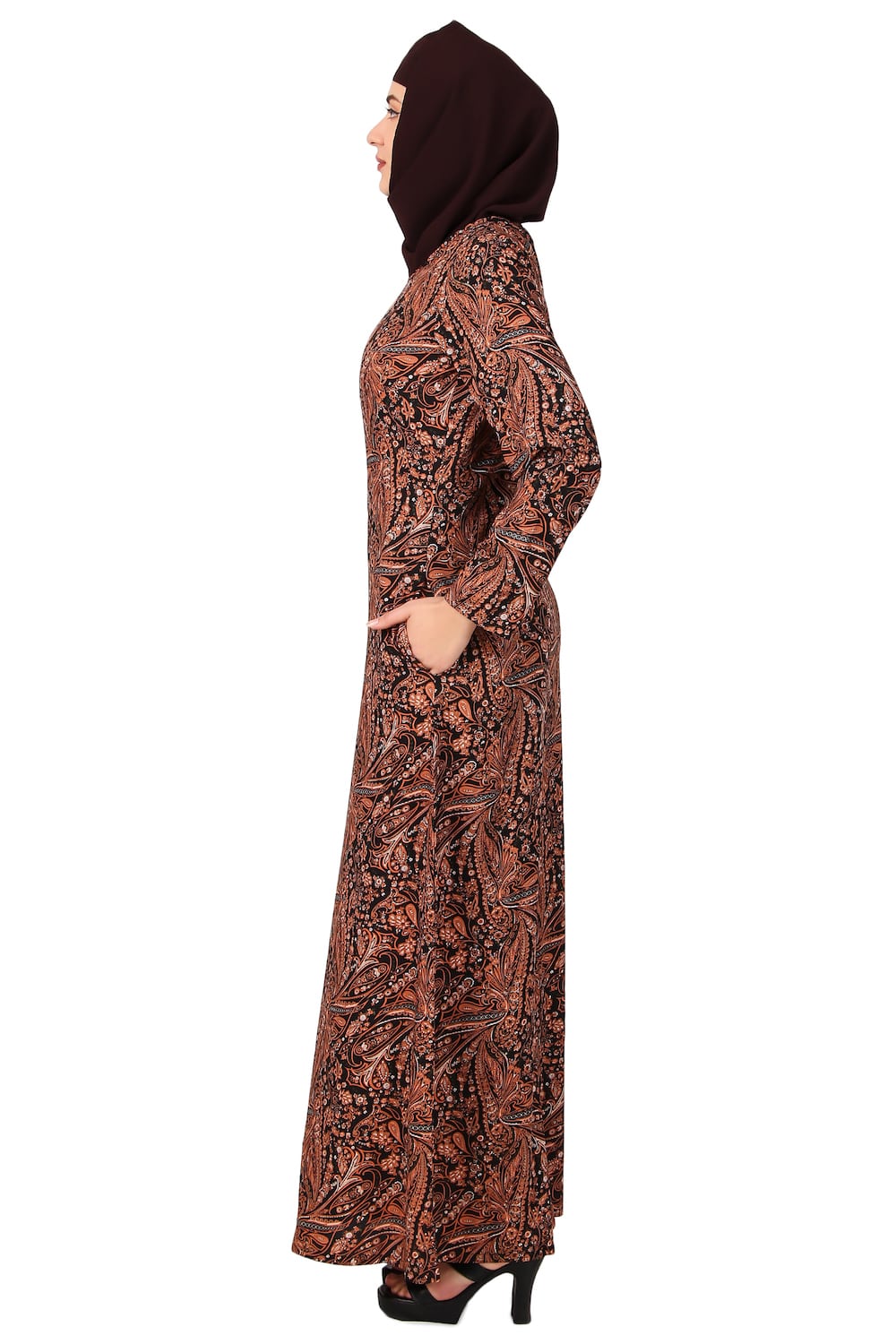 Printed Crepe Abaya AYP-484