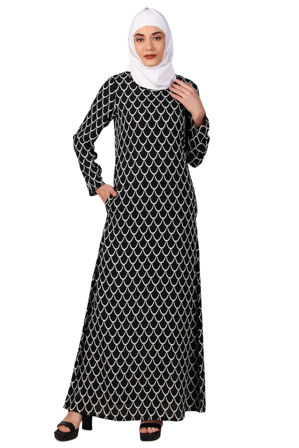Printed Crepe Abaya AYP-496