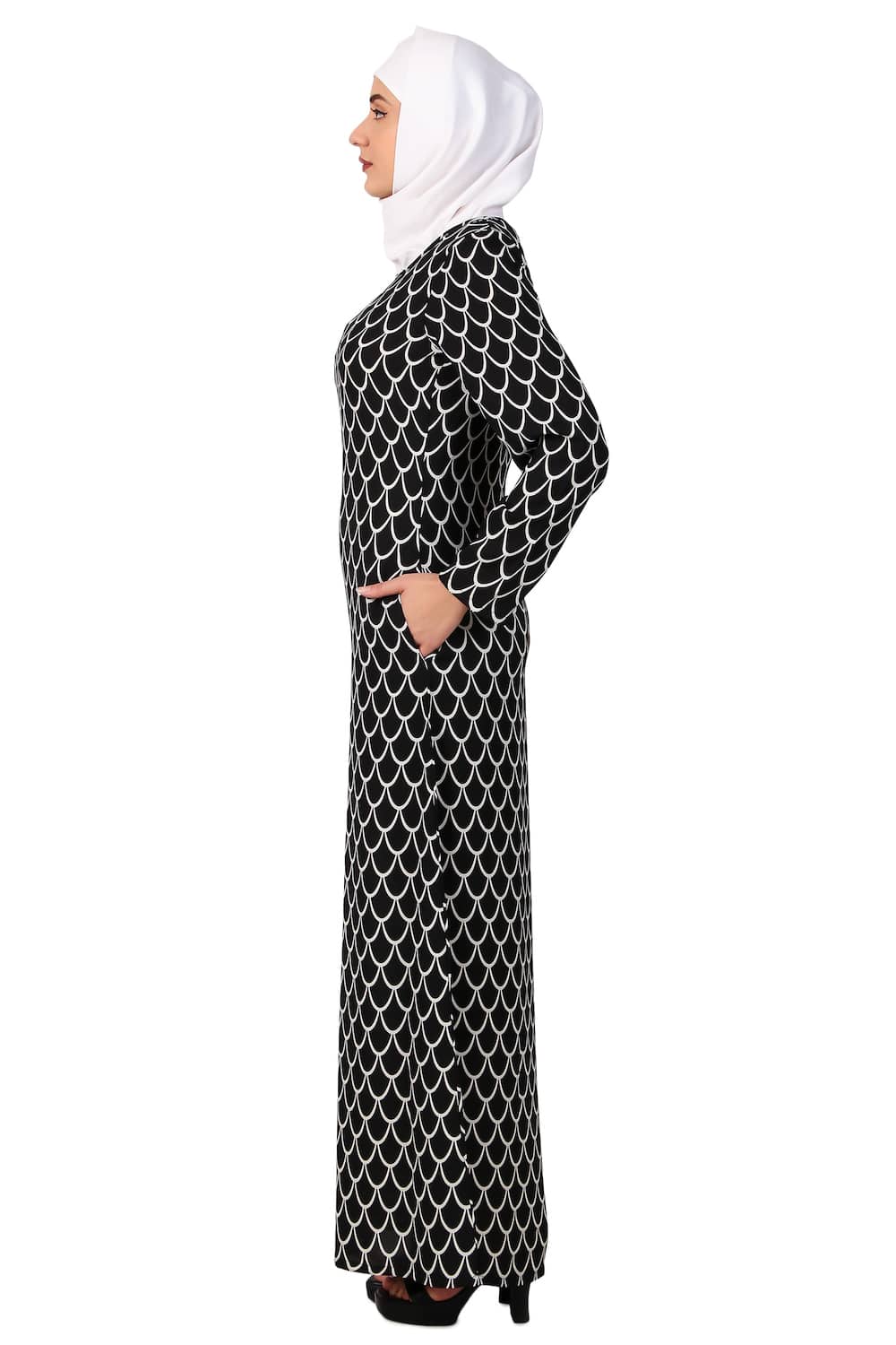 Printed Crepe Abaya AYP-496