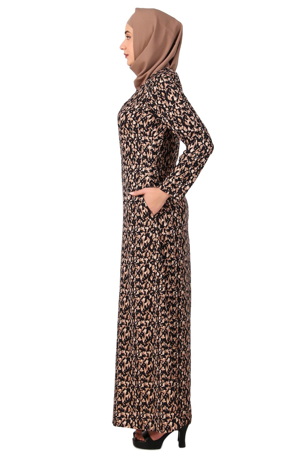 Printed Crepe Abaya AYP-498