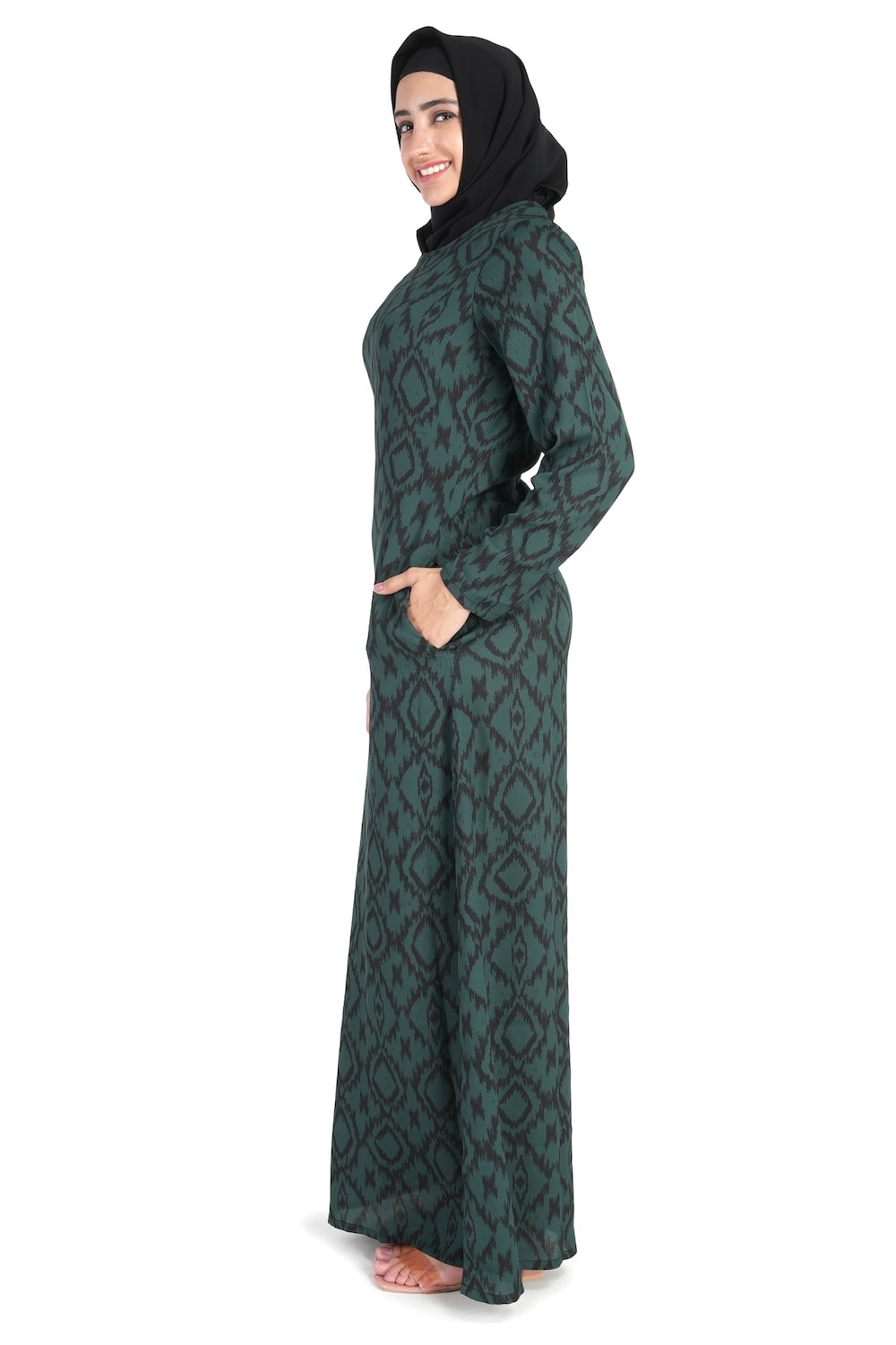 Printed Crepe Abaya AYP-531