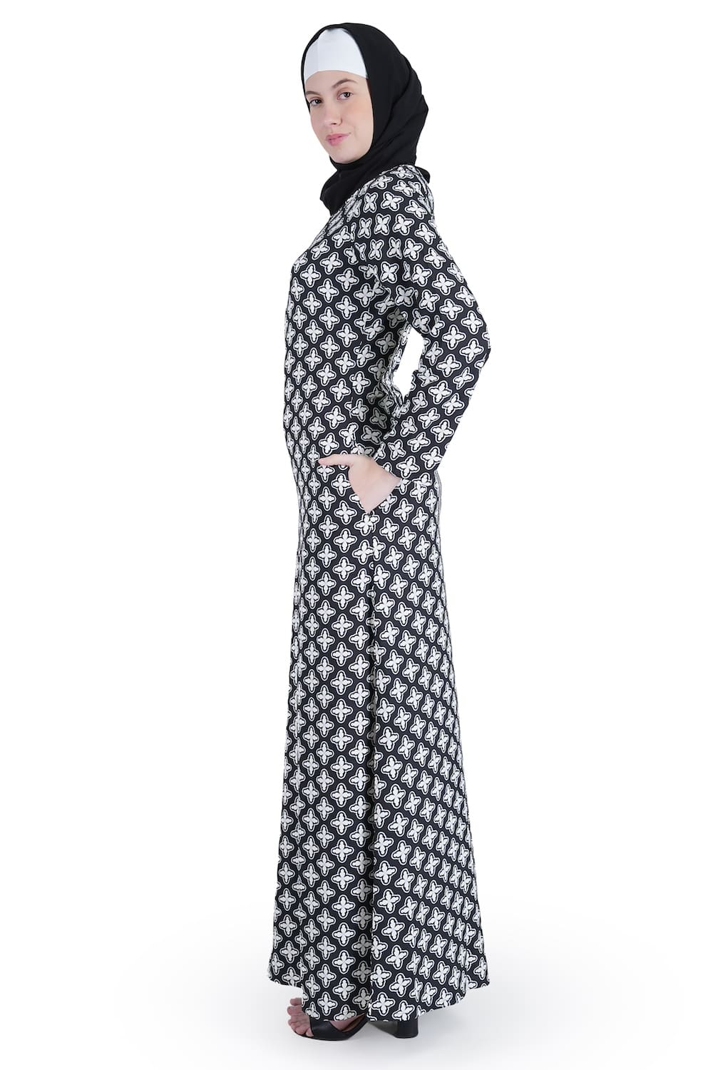 Printed Crepe Abaya AYP-539