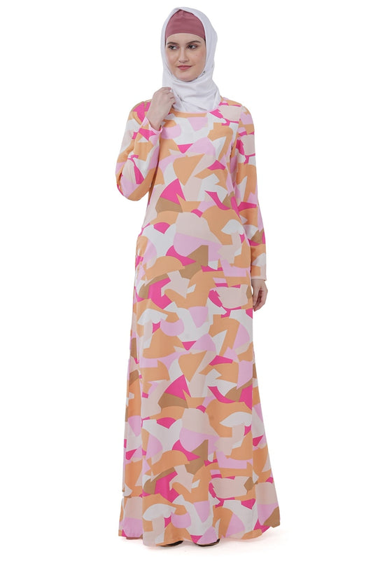 Printed Crepe Abaya AYP-613